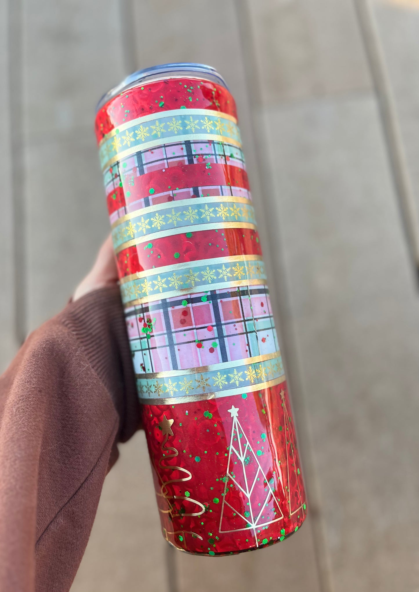 Christmas Tumbler Glitter Christmas Tumbler Plaid Tumbler 30oz Tumbler Epoxy Tumblers