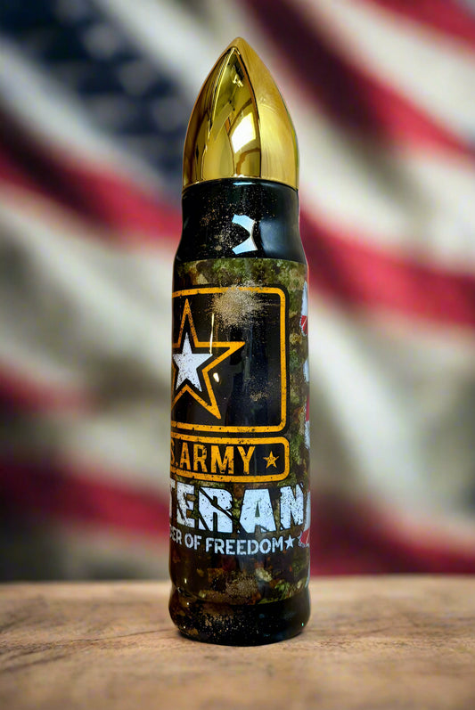 Special Edition U.S. ARMY VETERAN Bullet Tumbler Termos