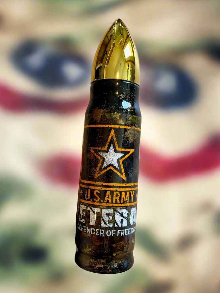 Special Edition U.S. ARMY VETERAN Bullet Tumbler Termos