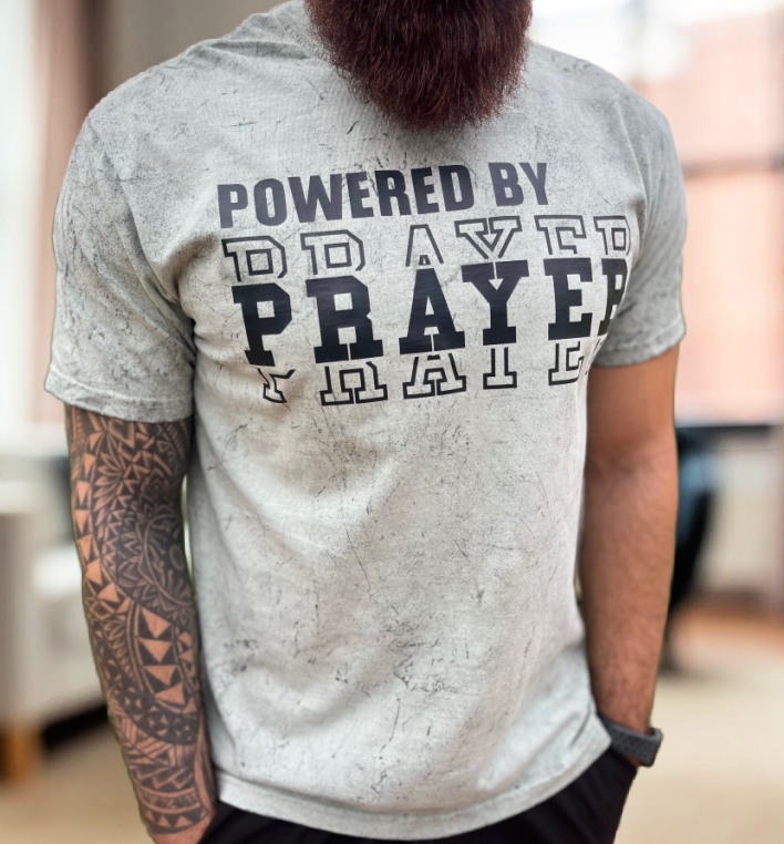 Powered By Prayer Fern Green Mineral Wash shirt Jesus Sweatshirt bible ...