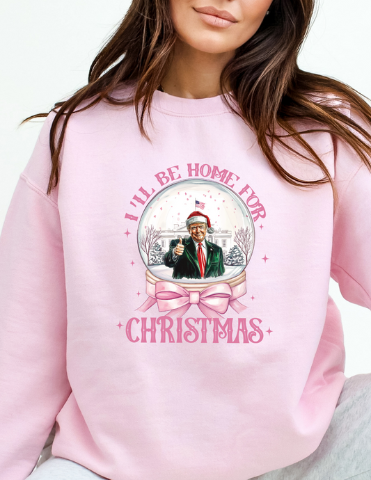 I'll be home for Christmas Pink Trump Snowglobe