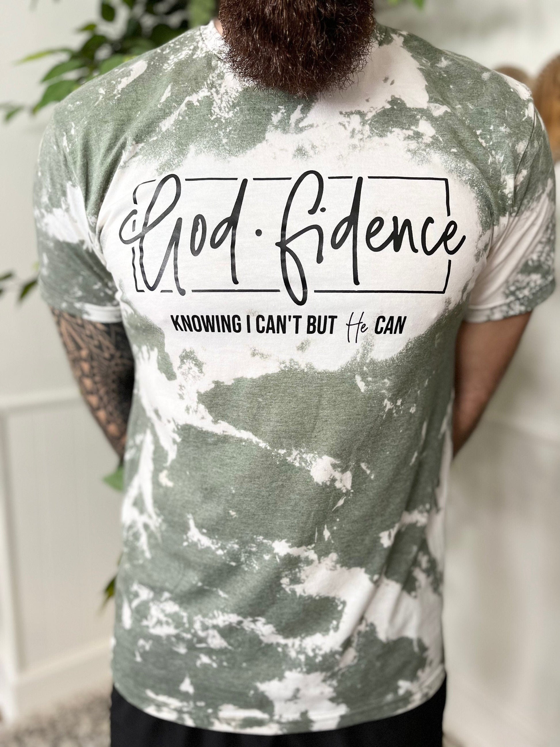 Godfidence knowing I can&#39;t but he can Shirt Olive Green shirt Christian shirts Christian hoodies Jesus Shirt Faith Pray Jesus Christians