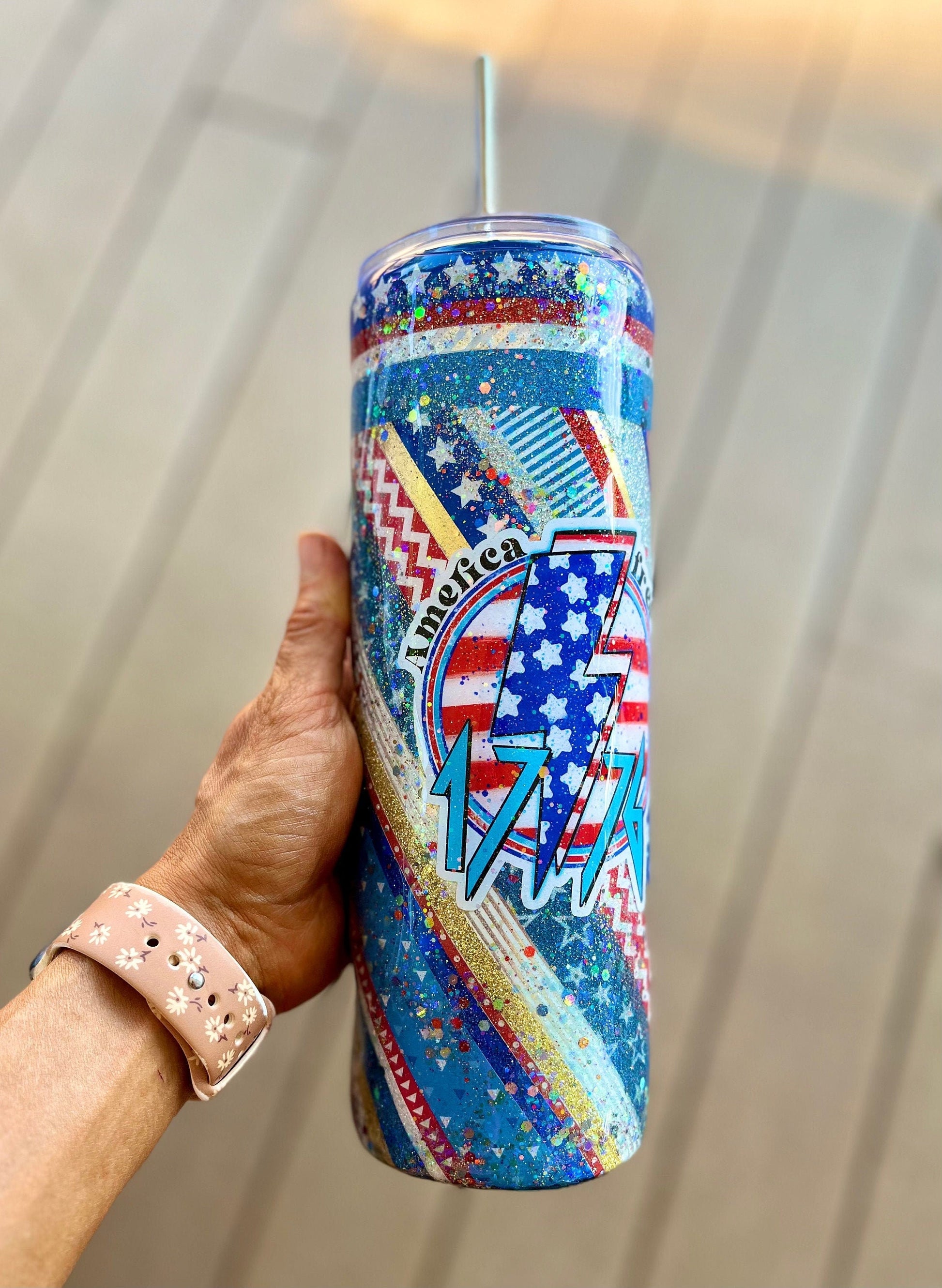 1776 Epoxy America Tumbler 30 oz Coffee Lover Coffee Cup Iced Coffee Cup Coffee Accessories USA Tumbler American tumbler