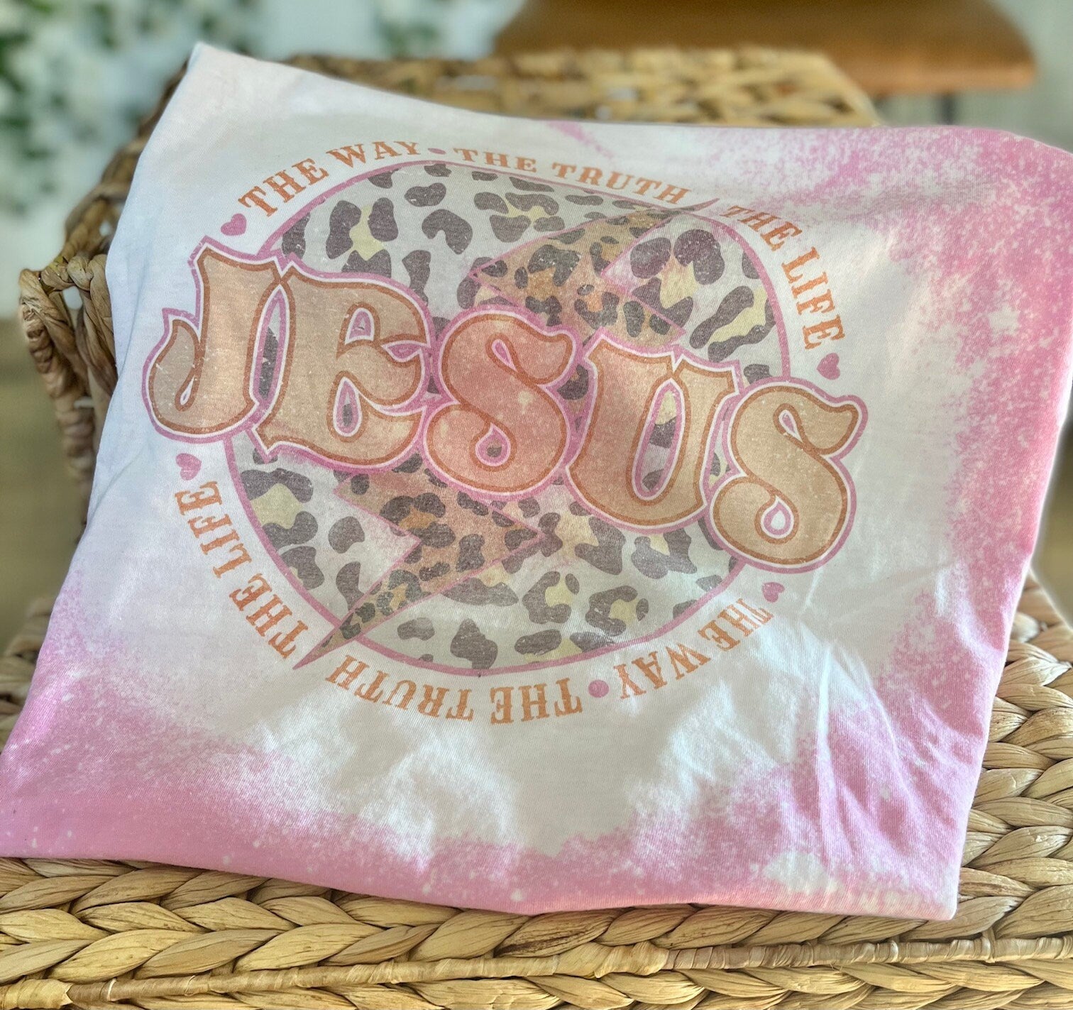 Jesus Leopard T-shirt Bleached Jesus T-shirts Make heaven crowded Jesus the Way the Truth and the life Faith Based Shirts Faith Gifts