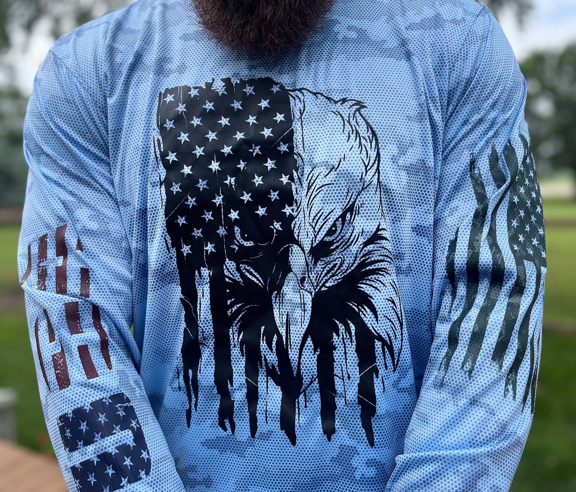 Eagle Flag Shirt Digital camo Fathers day gift Fathers day shirt America Shirt USA shirt Dry Wicking Shirts 50+ UPF Sun protection