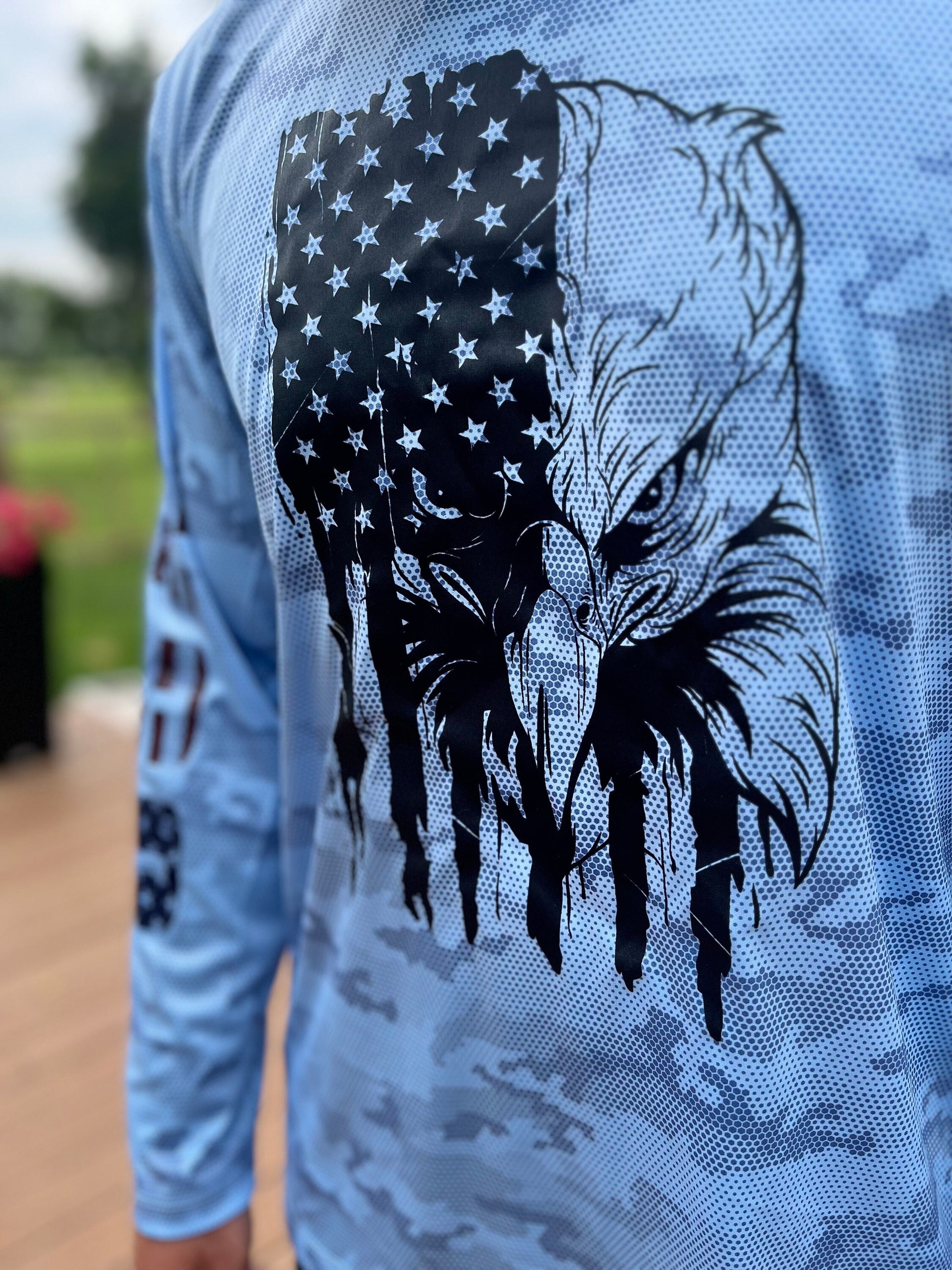 Eagle Flag Shirt Digital camo Fathers day gift Fathers day shirt America Shirt USA shirt Dry Wicking Shirts 50+ UPF Sun protection