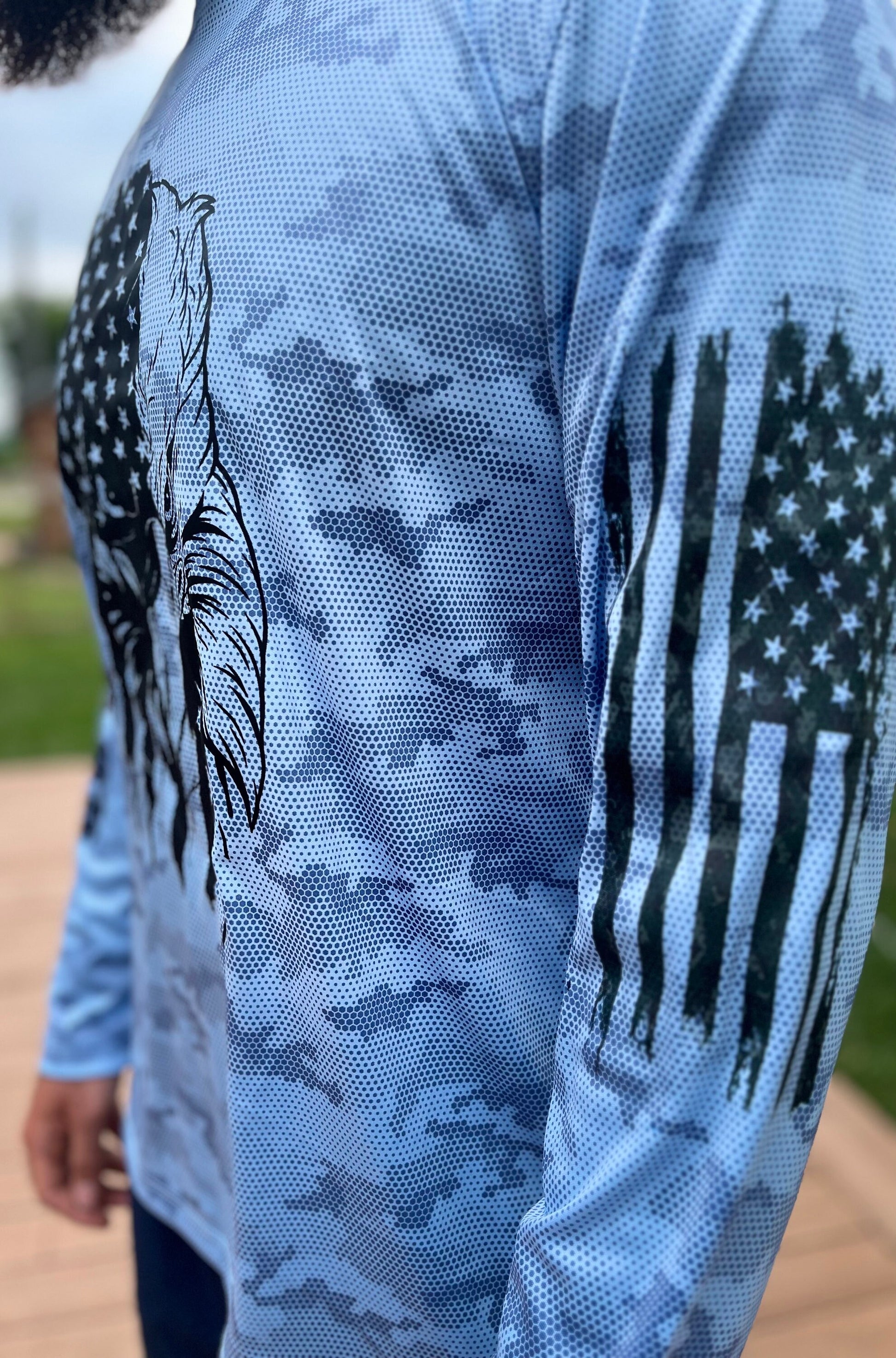 Eagle Flag Shirt Digital camo Fathers day gift Fathers day shirt America Shirt USA shirt Dry Wicking Shirts 50+ UPF Sun protection