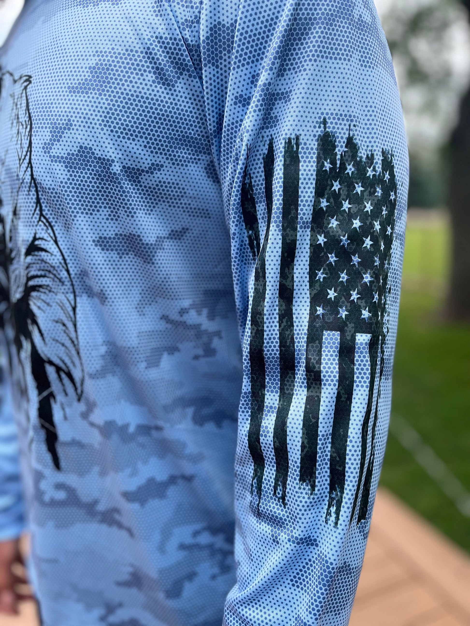 Eagle Flag Shirt Digital camo Fathers day gift Fathers day shirt America Shirt USA shirt Dry Wicking Shirts 50+ UPF Sun protection