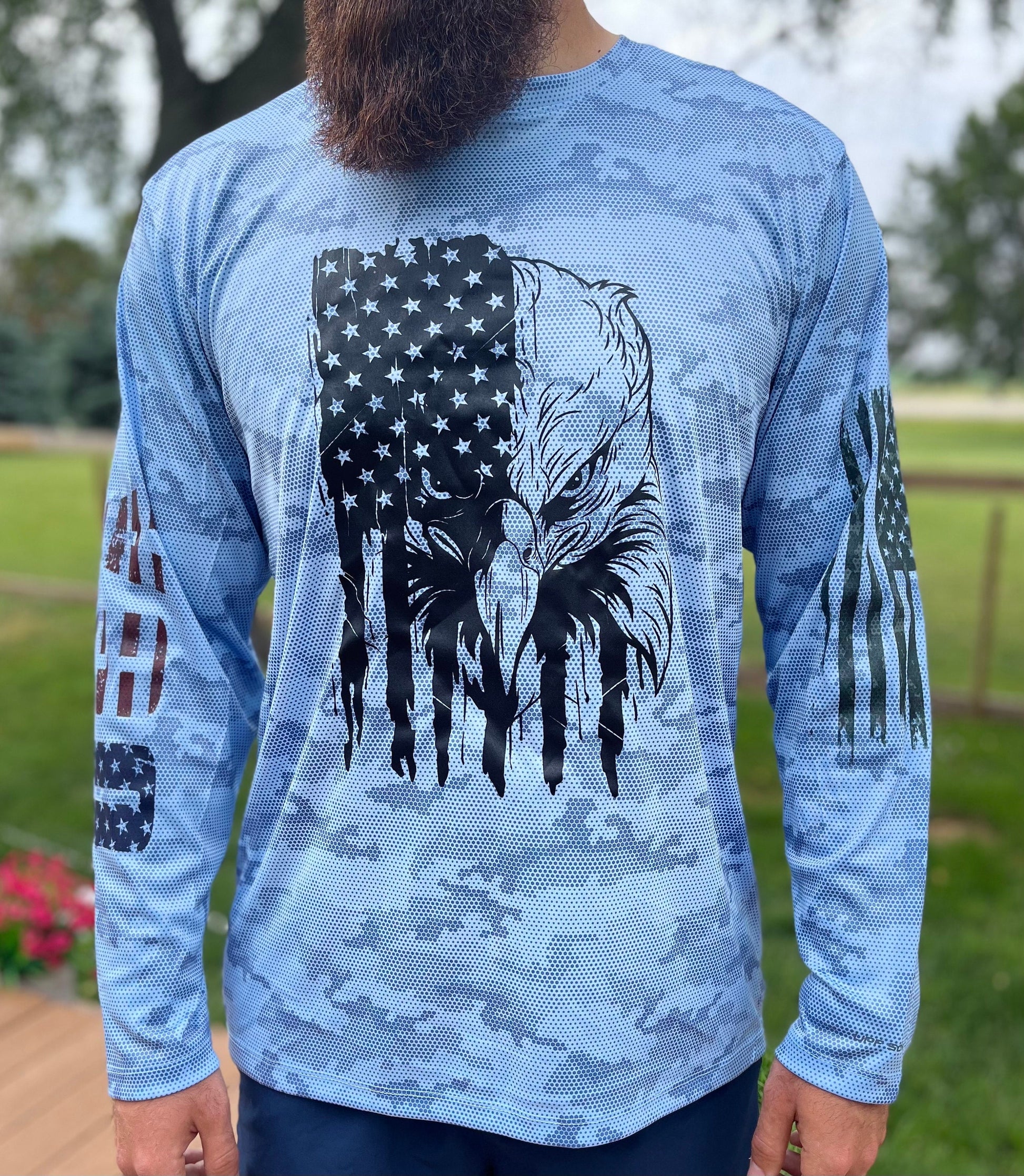 Eagle Flag Shirt Digital camo Fathers day gift Fathers day shirt America Shirt USA shirt Dry Wicking Shirts 50+ UPF Sun protection