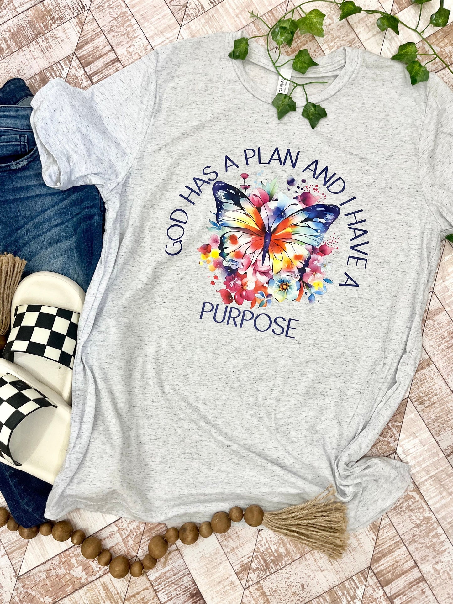 God Has A Plan And I Have A Purpose Mom shirts Scripture Shirts Women's Faith Based Apparel Womens Scripture Mom shirts MaMa Shirts Prayer