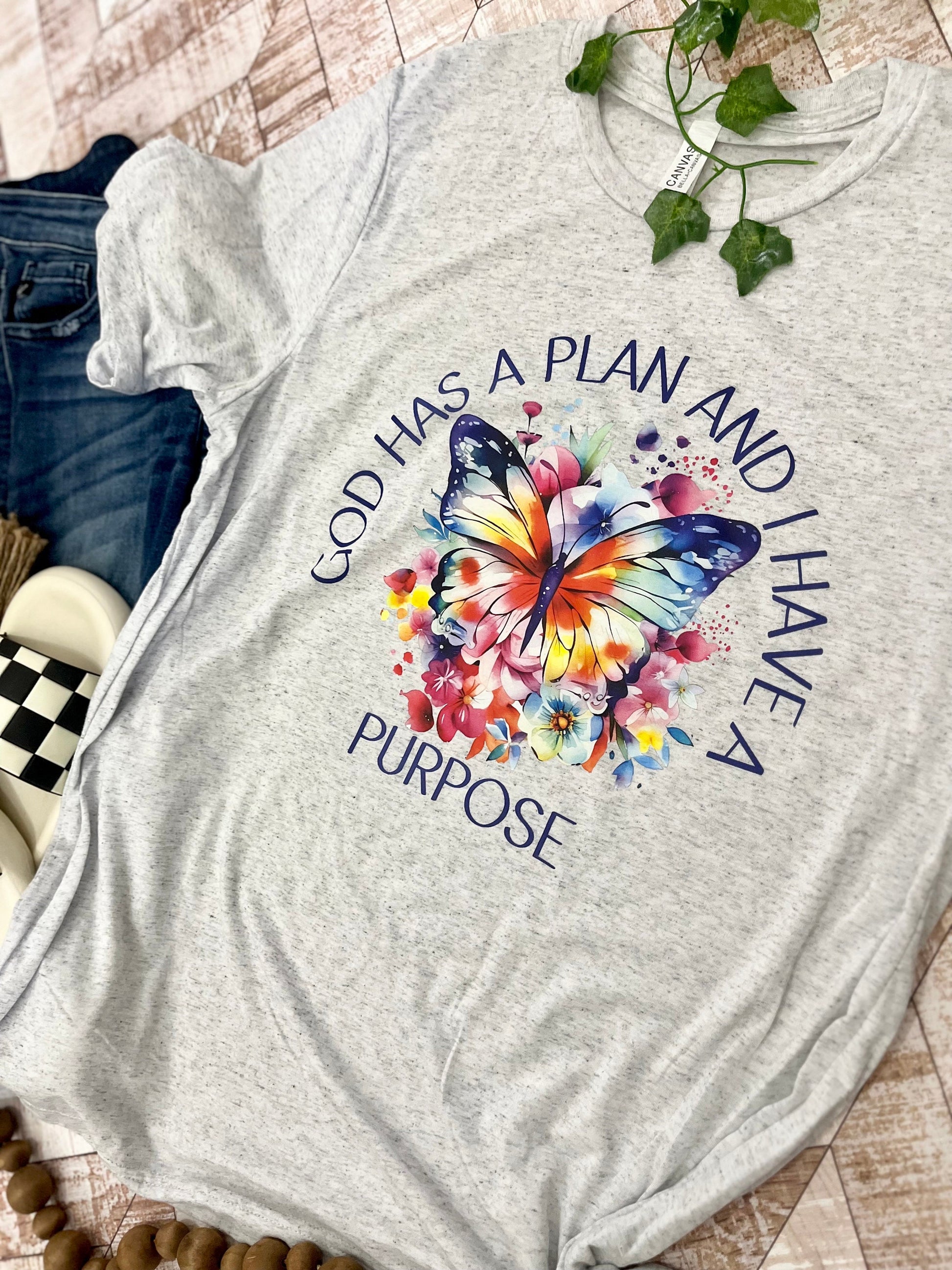 God Has A Plan And I Have A Purpose Mom shirts Scripture Shirts Women's Faith Based Apparel Womens Scripture Mom shirts MaMa Shirts Prayer