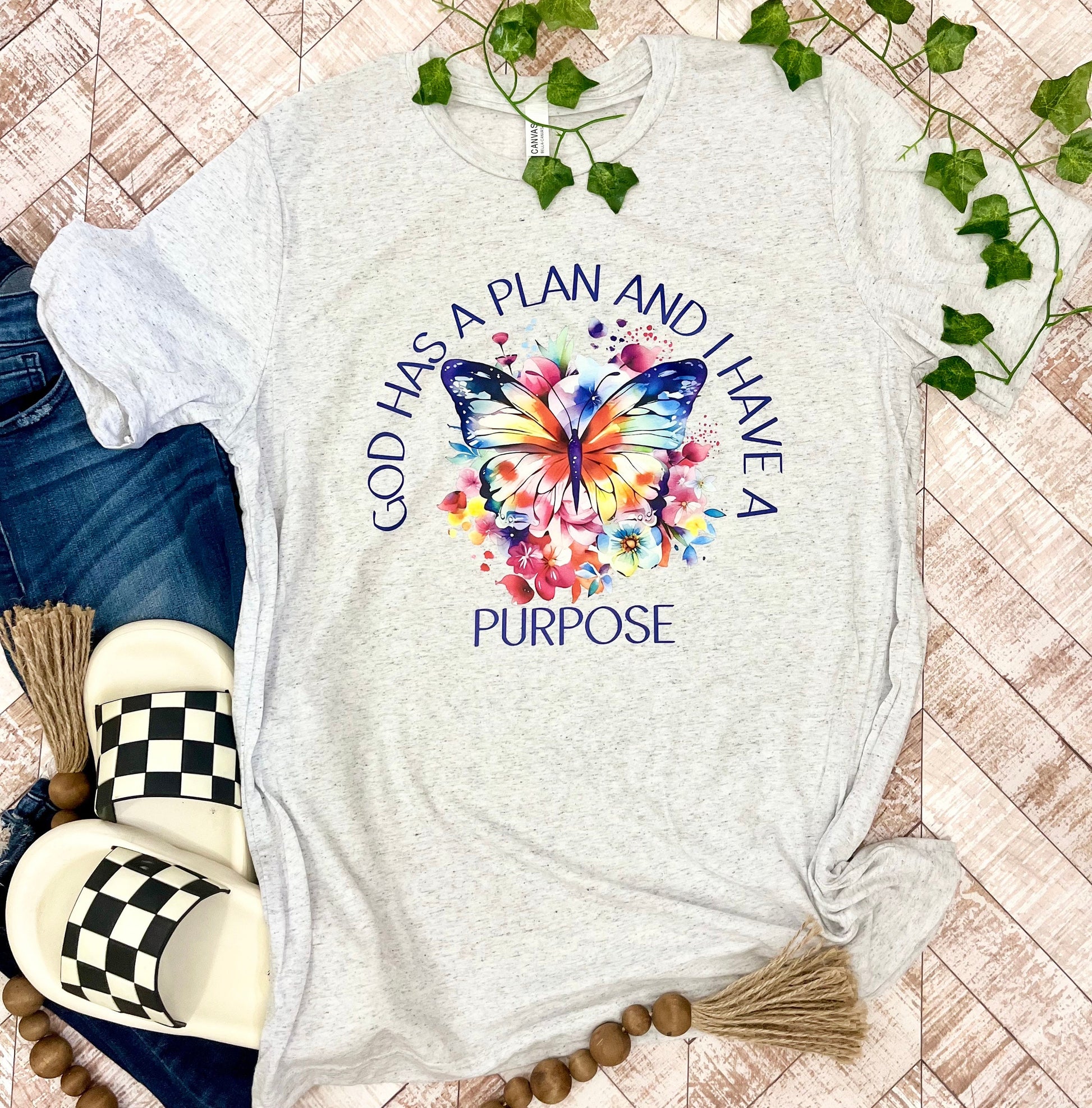 God Has A Plan And I Have A Purpose Mom shirts Scripture Shirts Women's Faith Based Apparel Womens Scripture Mom shirts MaMa Shirts Prayer