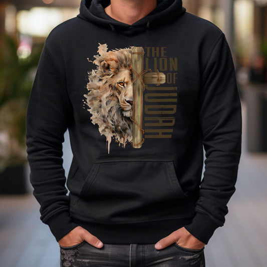 Lion of Judah Shirt hoodie Lion shirt faith sweatshirt Baptism Gift Faith Based Clothing Christian Apparel Scripture Apparel Lion Hoodie