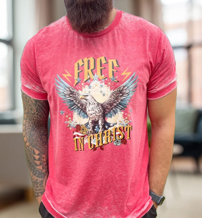 Free in Christ Eagle America Shirt Christian hoodies Jesus Shirt Faith Pray Jesus Christian shirt Faith Shirt Jesus Shirt Religious USA